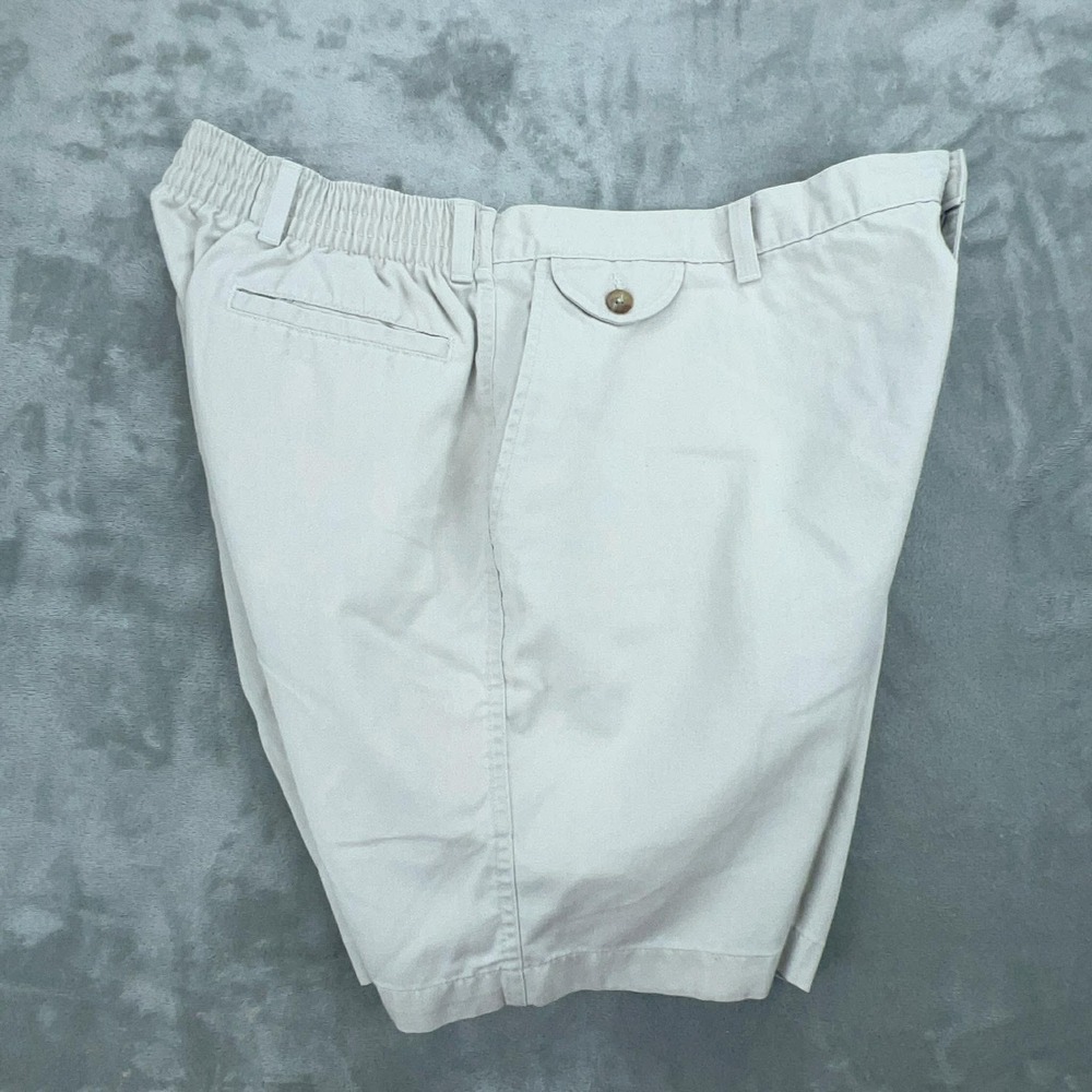 Mens Khaki‎ Chino Shorts Beige Elastic Back Waist Cotton Blend Size 42 - Picture 3 of 9